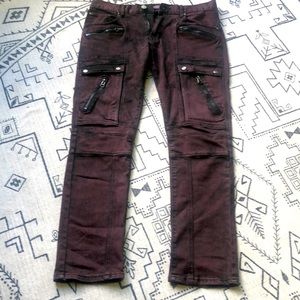 Burgundy heavy denim jeans US34
